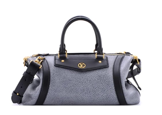 Louis Vuitton LV Biker Bag Leather MM: Louis Vuitton City Steamer PM – Gray & Black Grained Leather with Gold Hardware Understated sophistication meets modern design in this Louis Vuitton City Steamer PM. Crafted from luxurious gray