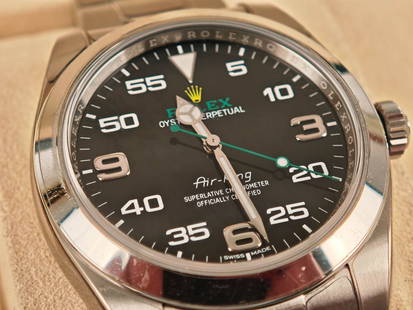 Rolex Oyster Perpetual Air-King - neuwertig, mit Originalbox: Modell: Rolex Air-King Modellreihe: Oyster Perpetual Air-King Referenz: 116900 Geh&#228;usedurchmesser: 40 mm H&#246;he: 13,1 mm Material: Oystersteel (904L-Edelstahl) L&#252;nette: Poliert, feststehe