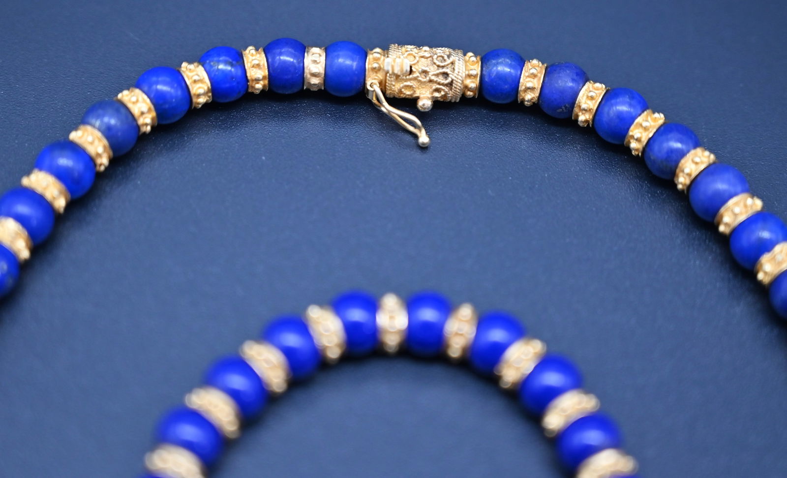 Lapis Lazuli 18 K Perlenkette und Armband - 3
