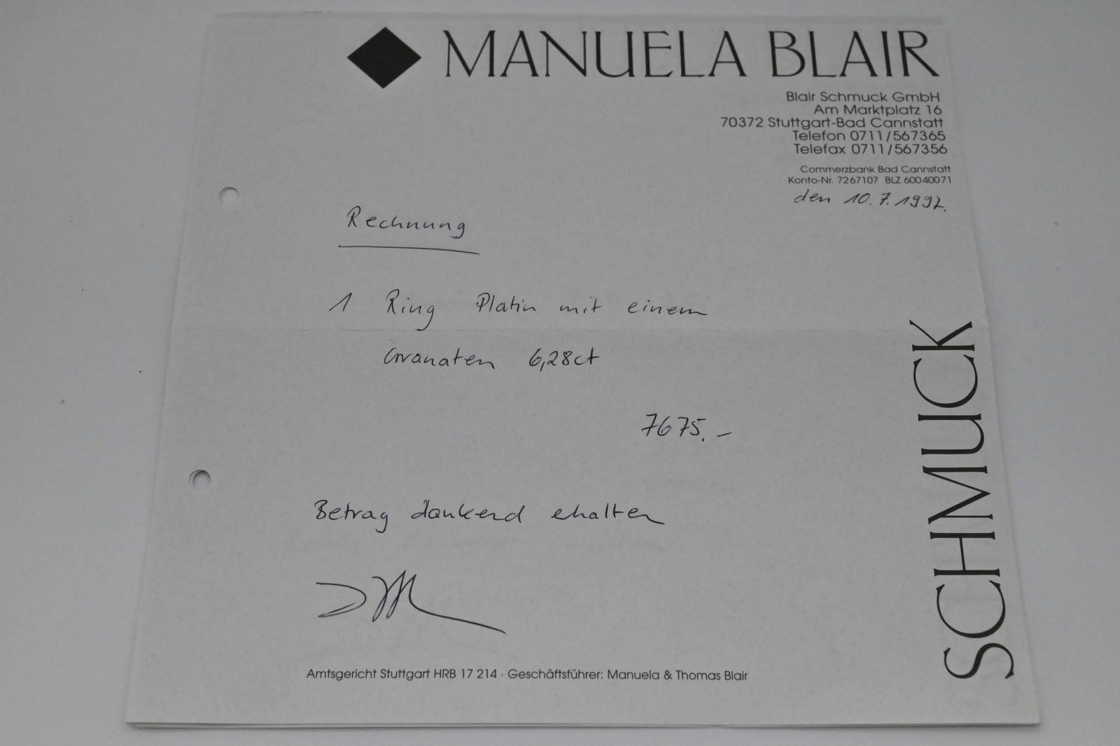 Platin Schmuckset mit Granatsteinen - 10