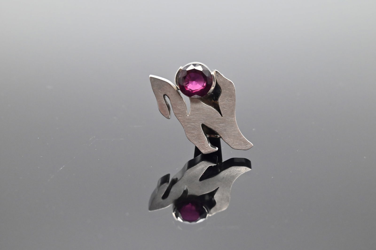 Platin Schmuckset mit Granatsteinen - 2