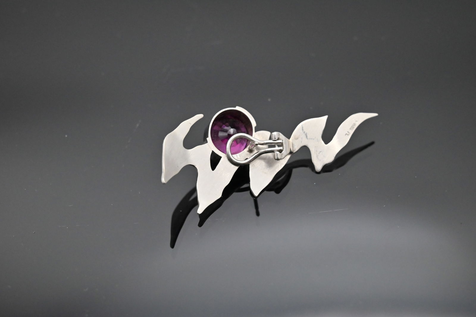 Platin Schmuckset mit Granatsteinen - 5