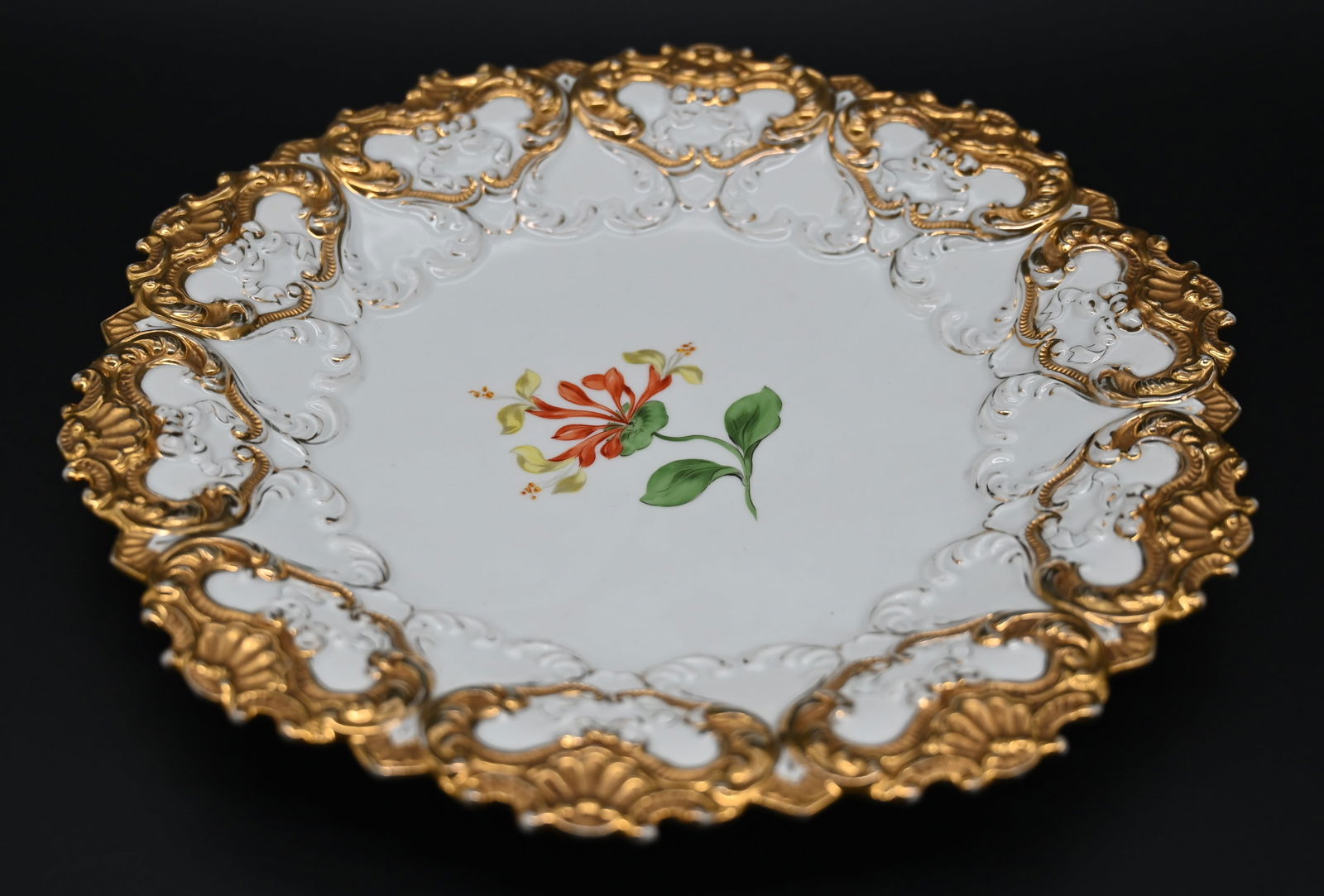Meissen Porzellan Prunk Teller mit Blume (1 of 5)