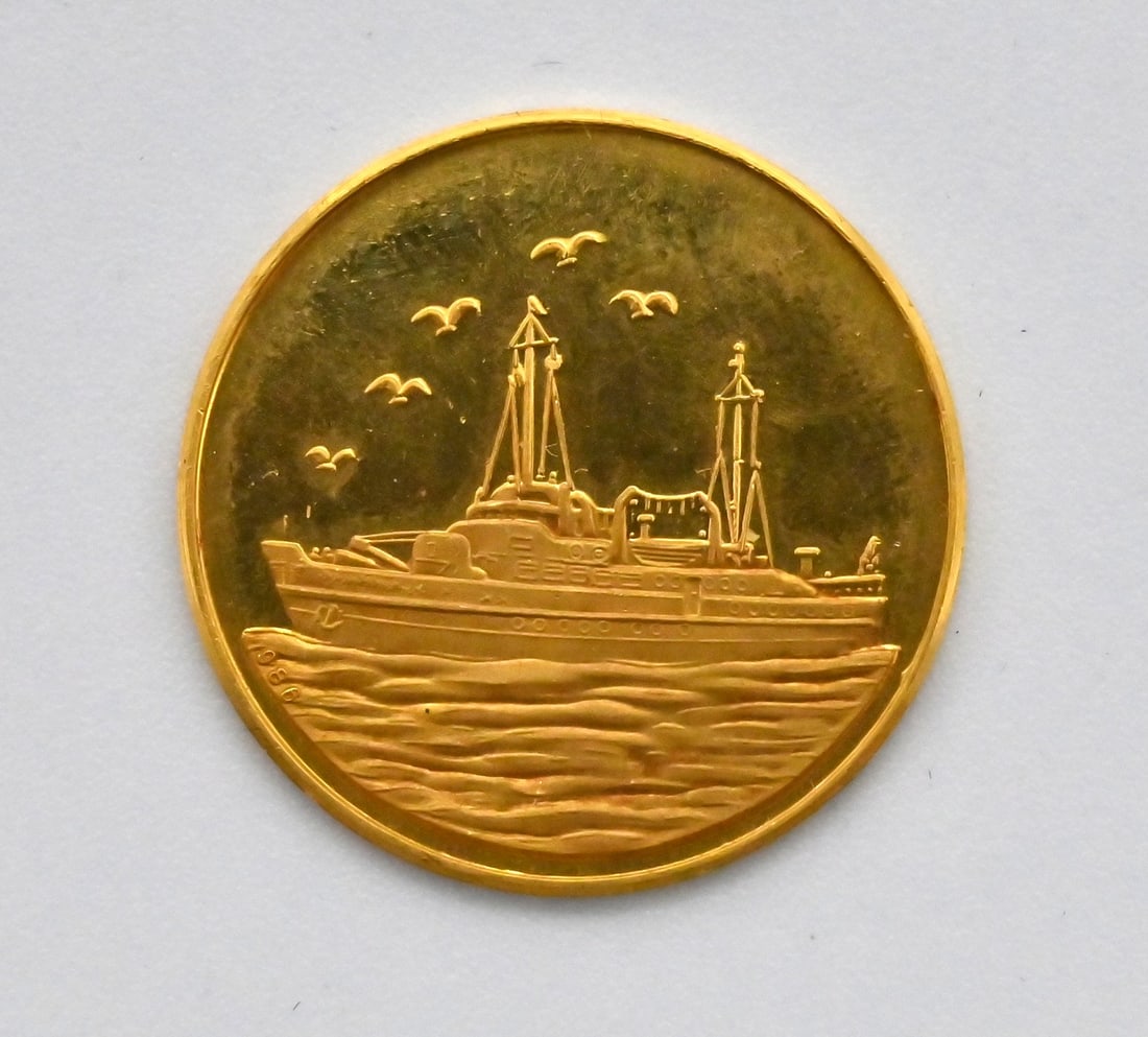 Insel Wangerooge Nordseeheilbad Goldmünze: Insel Wangerooge Nordseeheilbad Goldmünze Insel Wangerooge Nordseeheilbad Goldmünze986 GoldGewicht: 9.94 g