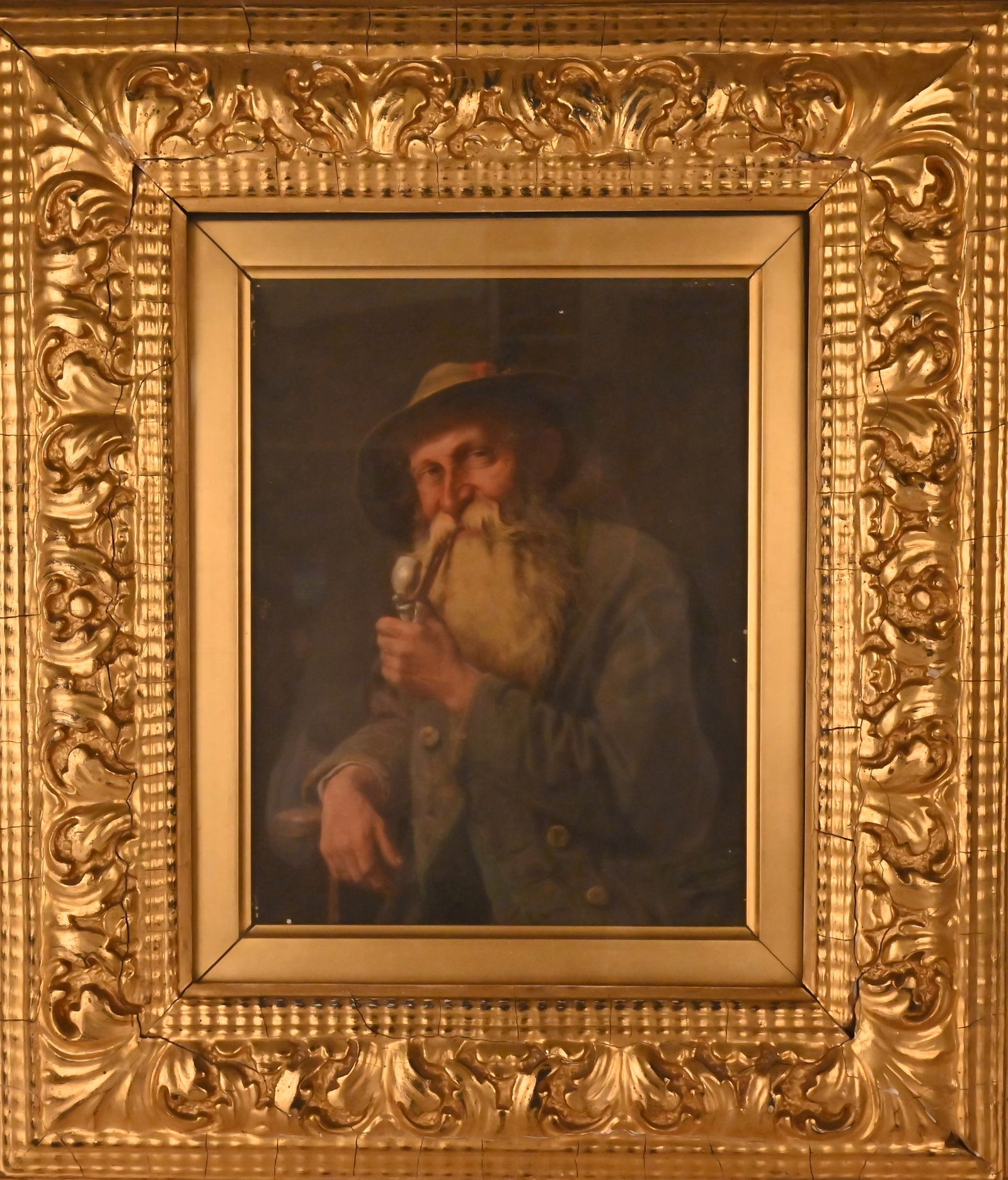 G. Hugo Kotschenreiter (1854 - 1908) Mann mit Pfeife 1906: G. Hugo Kotschenreiter (1854 - 1908) Mann mit Pfeife 1906 G. Hugo Kotschenreiter (1854 - 1908) Mann mit Pfeife 1906 Das Gemälde zeigt einen sitzenden, bärtigen Mann, der eine