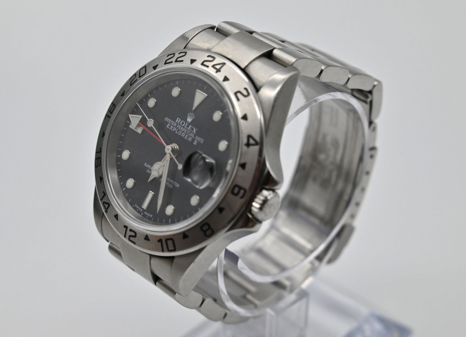 Rolex Explorer II, Herren Armbanduhr. Ref. 16570 - Schwarz Stahl Automatik. - 2