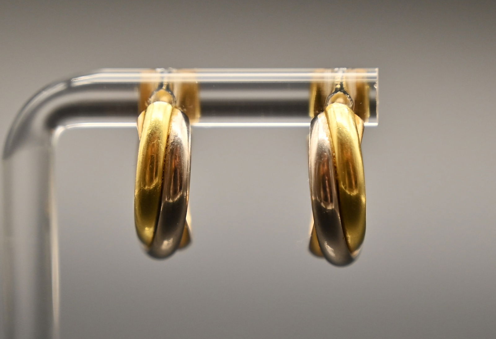 Paar Bicolor Kreolen 18K - 2