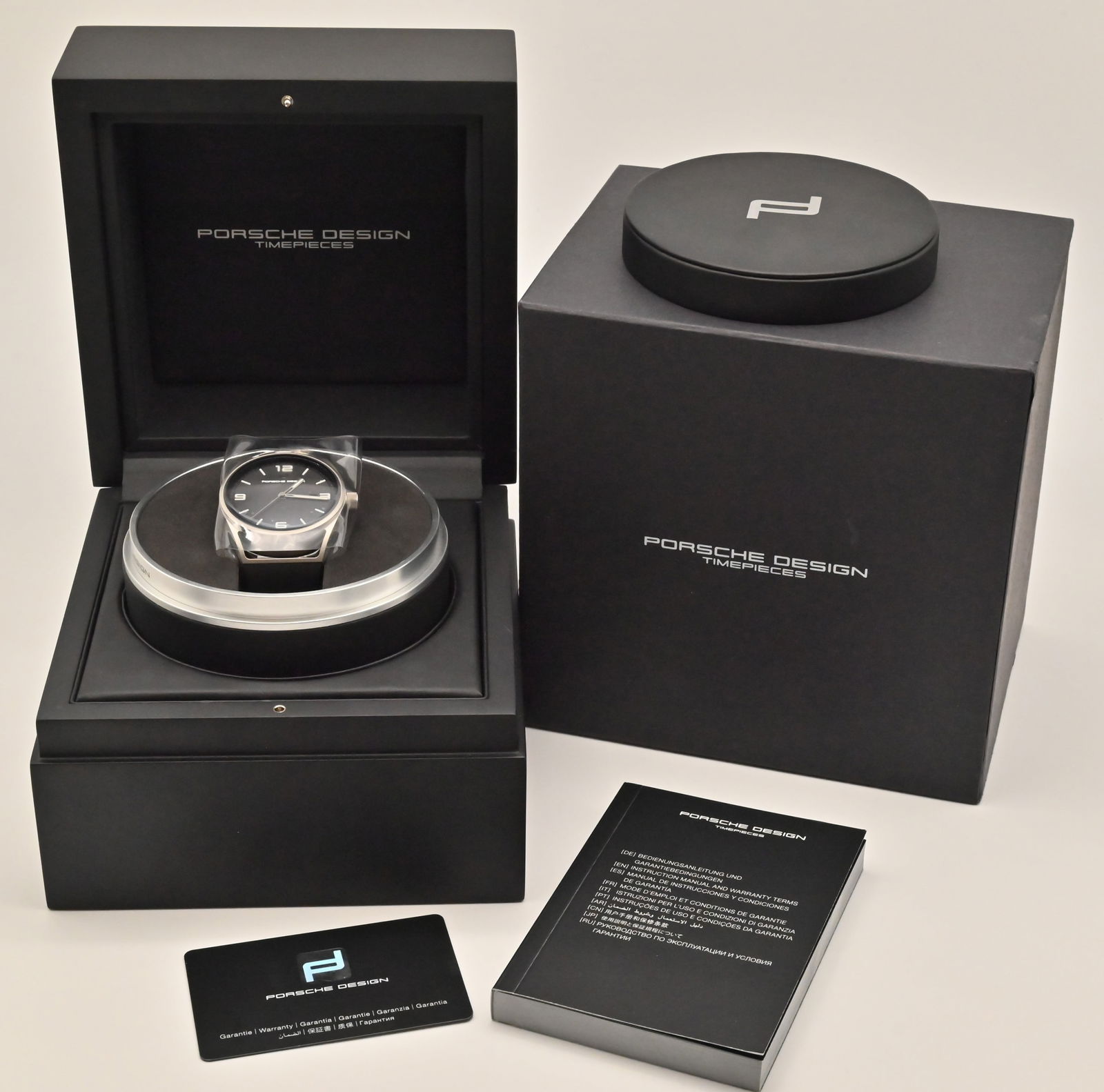 Porsche Design 1919 Date Timer Eternity Jubiläumsuhr Titan Automatik Armband Kautschuk mit Falt - 8