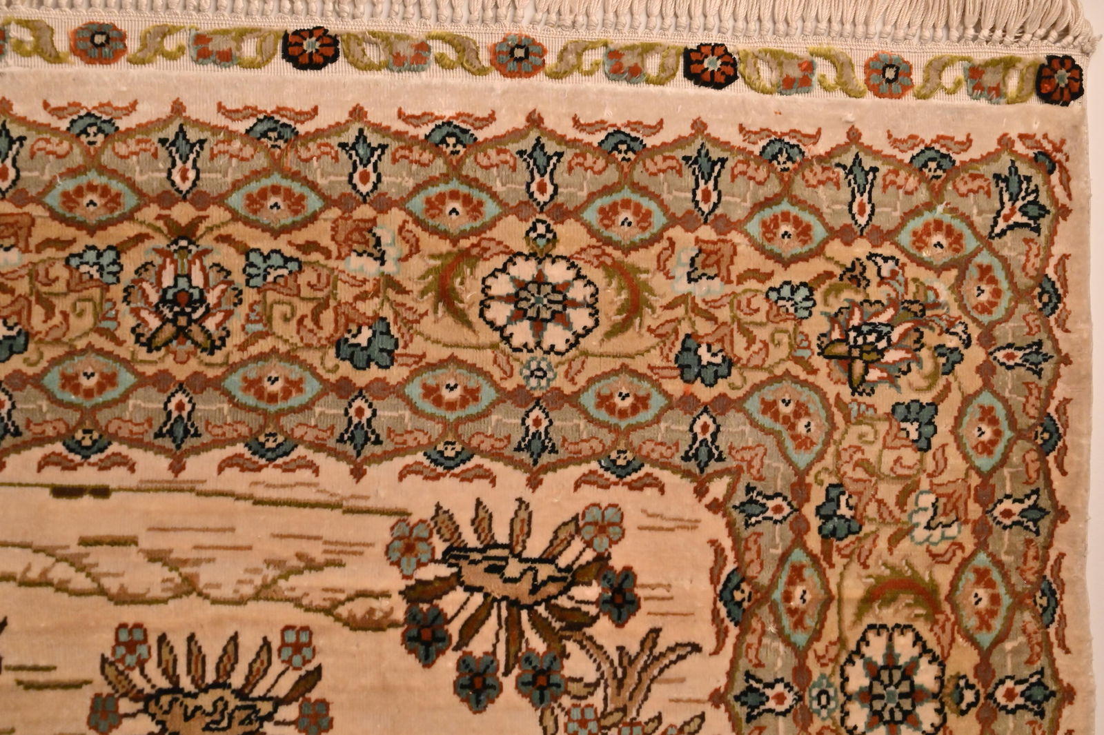 Jagdteppich Seidenteppich Perserteppich Jagdszene - 7