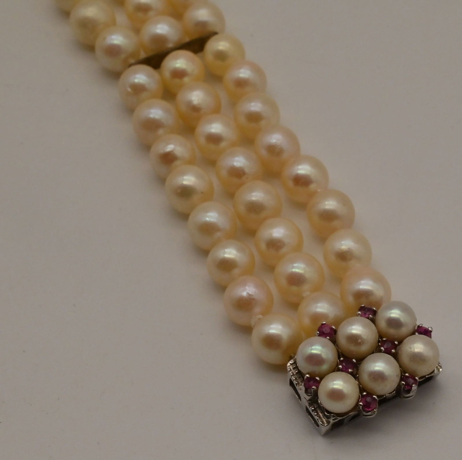Perlenarmband mit 14K Weißgold Verschluss - 2
