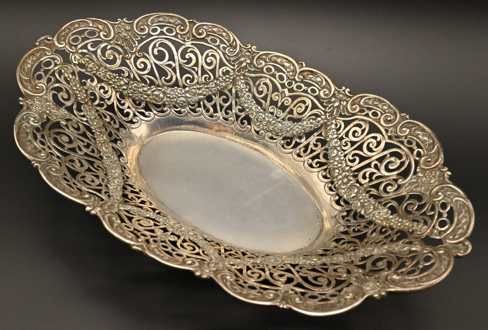 Große 800er Silber Obstschale - 2