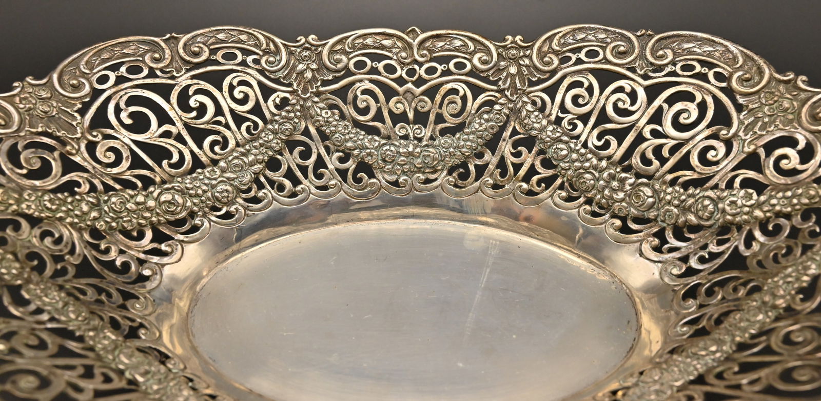 Große 800er Silber Obstschale - 4