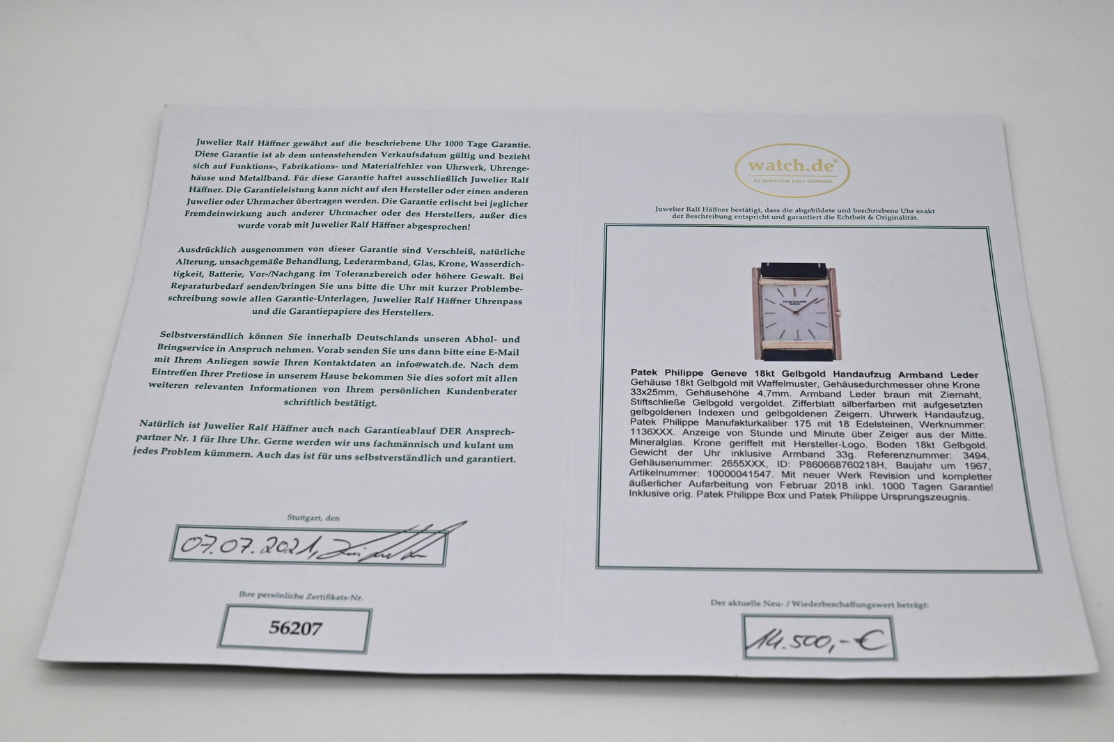 Patek Philippe Geneve Herren Armbanduhr, 18kt Gelbgold - Handaufzug - 10