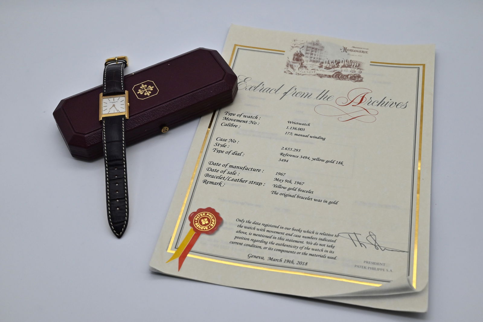 Patek Philippe Geneve Herren Armbanduhr, 18kt Gelbgold - Handaufzug - 6