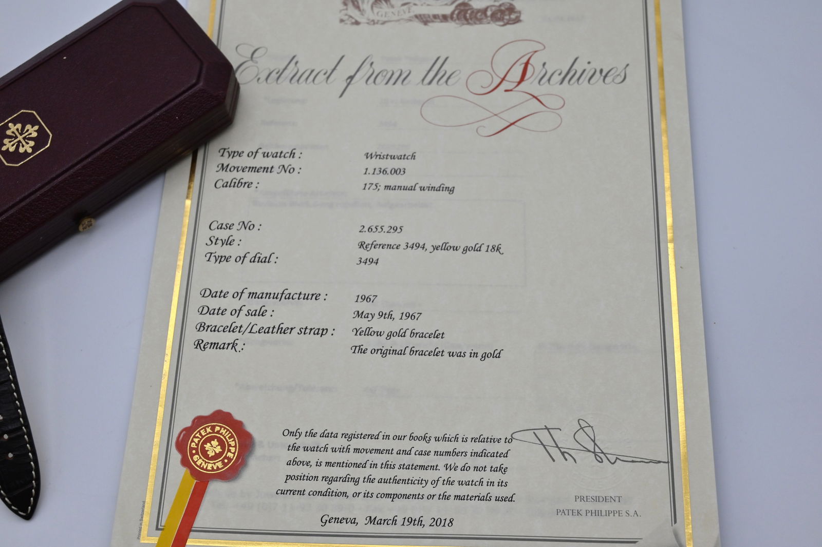 Patek Philippe Geneve Herren Armbanduhr, 18kt Gelbgold - Handaufzug - 8