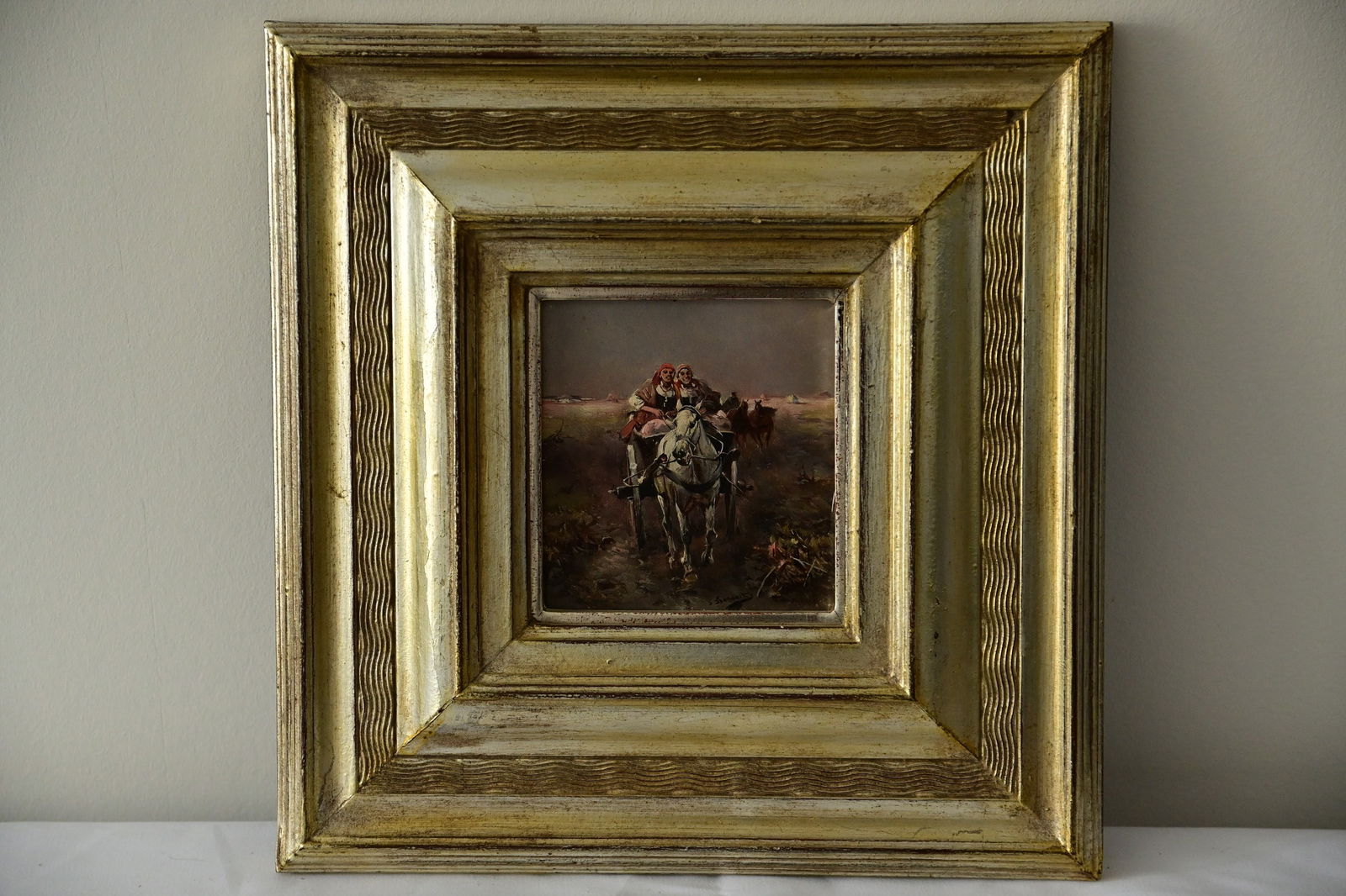 Jan Konarski - Ausflug mit dem Pferdewagen: Jan Konarski - Ausflug mit dem Pferdewagen Jan Konarski (Polen)Ausflug mit dem PferdewagenÖl auf Holz32 x 30 cm m.R.Jan Konarski (Poland)Outing with the Horse CartOil on wood32 x 30 cm (with