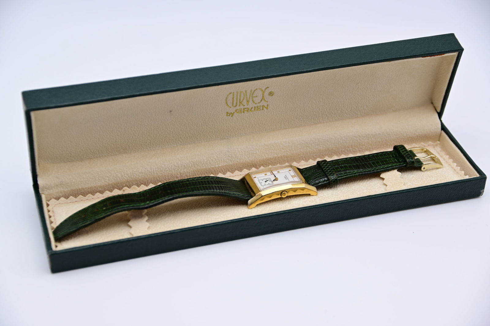 Gruen Curvex, Herrenarmbanduhr, Stahl, Quarz, Modellnr. GR1601, mit Original Box. - 6