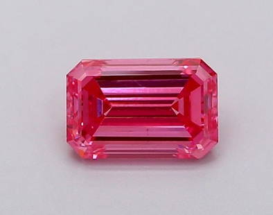 Loose Diamond - EMERALD 1.01ct Fancy Vivid Pink VS1: Loose Diamond - EMERALD 1.01ct Fancy Vivid Pink VS1 Source: This is a real non-mined Diamond that has been grown in a lab Shape: EMERALD Carats: 1.01 Color: Fancy Vivid Pink Certification: IGI Video: