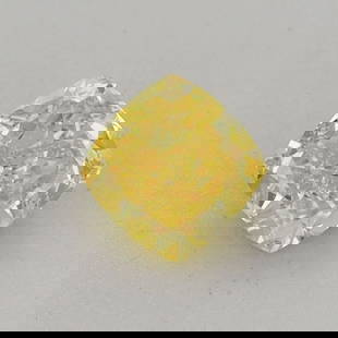 Loose Diamond - CUSHION BRILLIANT 0.5ct Fancy Vivid Yellow VS1: Loose Diamond - CUSHION BRILLIANT 0.5ct Fancy Vivid Yellow VS1 Source: This is a real non-mined Diamond that has been grown in a lab Shape: CUSHION BRILLIANT Carats: 0.5 Color: Fancy Vivid Yellow Cert