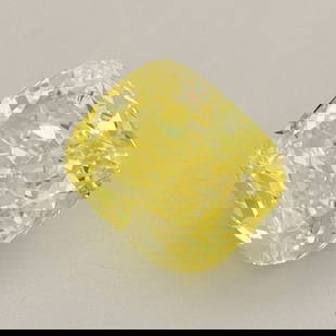 Loose Diamond - CUSHION BRILLIANT 1.29ct Fancy Vivid Yellow VVS2: Loose Diamond - CUSHION BRILLIANT 1.29ct Fancy Vivid Yellow VVS2 Source: This is a real non-mined Diamond that has been grown in a lab Shape: CUSHION BRILLIANT Carats: 1.29 Color: Fancy Vivid Yellow C