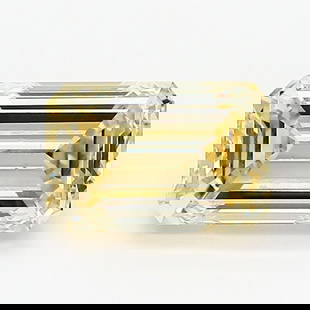 Loose Diamond - EMERALD 1.31ct Fancy Yellow VS2: Loose Diamond - EMERALD 1.31ct Fancy Yellow VS2 Source: This is a real non-mined Diamond that has been grown in a lab Shape: EMERALD Carats: 1.31 Color: Fancy Yellow Certification: IGI Video: