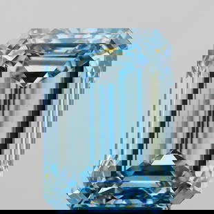 Loose Diamond - EMERALD 5.02ct Fancy Intense Blue VS2: Loose Diamond - EMERALD 5.02ct Fancy Intense Blue VS2 Source: This is a real non-mined Diamond that has been grown in a lab Shape: EMERALD Carats: 5.02 Color: Fancy Intense Blue Certification: IGI Vid