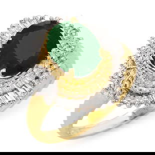 2.58 ctw Emerald & Diamond Ring 14k Yellow Gold: 2.58 ctw Emerald & Diamond Ring 14k Yellow Gold 2.58 ctw Emerald & Diamond Ring 14k Yellow Gold Designer Brand Luxury Jewelrymade in the USA Suggested Retail Price: $5150 .Item: Emerald RingTotal Gem