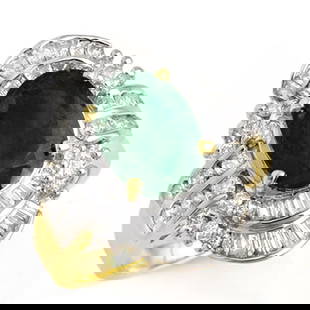 3.45 ctw Emerald & Diamond Ring 14k Yellow Gold: 3.45 ctw Emerald & Diamond Ring 14k Yellow Gold 3.45 ctw Emerald & Diamond Ring 14k Yellow Gold Designer Brand Luxury Jewelrymade in the USA Suggested Retail Price: $10400 .Item: Emerald RingTotal Gem