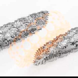 5.5 ctw Diamond Designer Eternity Ring 18K Rose Gold: 5.5 ctw Diamond Designer Eternity Ring 18K Rose Gold 5.5 ctw Diamond Designer Eternity Ring 18K Rose Gold Designer Brand Luxury Jewelrymade in the USA Suggested Retail Price: $14900 Item: Diamond Wedd