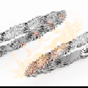 4.42 ctw Diamond Designer Eternity Ring 18K Rose Gold: 4.42 ctw Diamond Designer Eternity Ring 18K Rose Gold 4.42 ctw Diamond Designer Eternity Ring 18K Rose Gold Designer Brand Luxury Jewelrymade in the USA Suggested Retail Price: $18500 Item: Diamond We