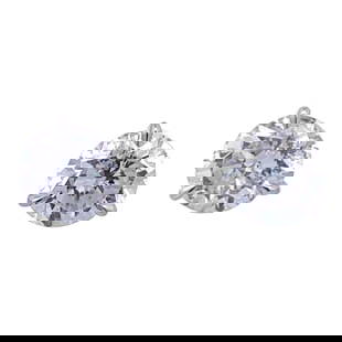 Harbor Diamonds 4.66ct Diamond Stud Earrings 18k White Gold Champagne Setting: Harbor Diamonds 4.66ct Diamond Stud Earrings 18k White Gold Champagne Setting Elevate your jewelry collection with these stunning diamond stud earrings, featuring a total weight of 4.66 carats. Crafte