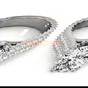1.36 ctw Certified VS/SI Diamond Pave Ring 14k 2Tone Gold: 1.36 ctw Certified VS/SI Diamond Pave Ring 14k 2Tone Gold 1.36 ctw Certified VS/SI Diamond Pave Ring 14k White & Rose Gold Designer Brand Luxury Jewelrymade in the USA Suggested Retail Price: $10150 .