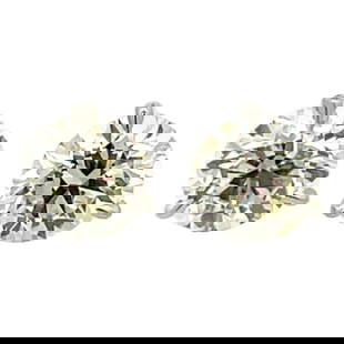 Harbor Diamonds 3.20ct Round Diamond Stud Earrings 18k White Gold K-L SI1-SI2: Harbor Diamonds 3.20ct Round Diamond Stud Earrings 18k White Gold K-L SI1-SI2 These exquisite diamond stud earrings feature a stunning design with a total weight of 3.20 carats, set in luxurious 18 Ka