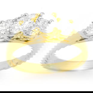 0.75 ctw Certified VS/SI Diamond 3 Stone Ring 18k Yellow Gold: 0.75 ctw Certified VS/SI Diamond 3 Stone Ring 18k Yellow Gold 0.75 ctw Certified VS/SI Diamond 3 Stone Ring 18k Yellow Gold Designer Brand Luxury Jewelrymade in the USA Suggested Retail Price: $5200 .
