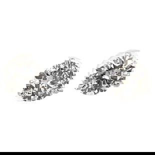 Harbor Diamonds 2.09ct Diamond Stud Earrings in 18k White Gold Champagne Setting: Harbor Diamonds 2.09ct Diamond Stud Earrings in 18k White Gold Champagne Setting Elevate your elegance with these stunning diamond stud earrings, featuring a total weight of 2.09 carats. Crafted from