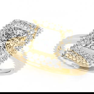 0.8 ctw Certified VS/SI Princess Diamond Halo Ring 14k Yellow Gold: 0.8 ctw Certified VS/SI Princess Diamond Halo Ring 14k Yellow Gold 0.8 ctw Certified VS/SI Princess Diamond Halo Ring 14k Yellow Gold Designer Brand Luxury Jewelrymade in the USA Suggested Retail Pric