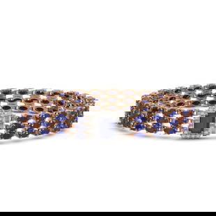 28.74 ctw Sapphire & Diamond Bracelet 14K Rose Gold: 28.74 ctw Sapphire & Diamond Bracelet 14K Rose Gold 28.74 ctw Sapphire & Diamond Bracelet 14K Rose Gold Designer Brand Luxury Jewelrymade in the USA Suggested Retail Price: $17500 .Item: Sapphire Brac