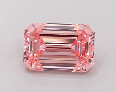 Loose Diamond - EMERALD 2.53ct Fancy Intense Pink VS1: Loose Diamond - EMERALD 2.53ct Fancy Intense Pink VS1 Source: This is a real non-mined Diamond that has been grown in a lab Shape: EMERALD Carats: 2.53 Color: Fancy Intense Pink Certification: IGI Vid