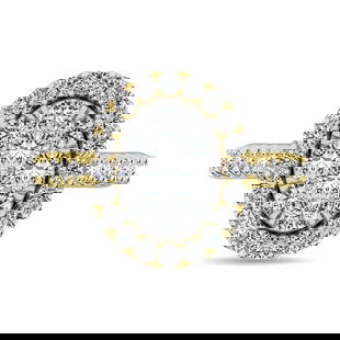 14K Yellow Gold 3/4 Ctw Diamond Fashion Ring: 14K Yellow Gold 3/4 Ctw Diamond Fashion Ring Crafted in 14K Yellow gold&comma; this ring features oval shape frame set with 3/4 ctw shimmering round diamonds and surrounded by smaller round accent dia