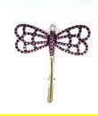 French 18K Yellow Gold Diamond Pink Sapphire Clip Jewelry