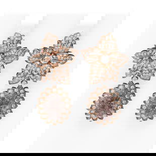 7.79 ctw Morganite & Diamond Earrings 18K Rose Gold: 7.79 ctw Morganite & Diamond Earrings 18K Rose Gold 7.79 ctw Morganite & Diamond Earrings 18K Rose Gold Designer Brand Luxury Jewelrymade in the USA Suggested Retail Price: $19200 Item: Morganite Stud