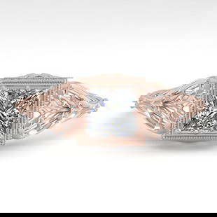 0.50 ctw VS/SI Princess Diamond Solitaire Ring Art Deco 14k Rose Gold: 0.50 ctw VS/SI Princess Diamond Solitaire Ring Art Deco 14k Rose Gold 0.50 ctw VS/SI Princess Diamond Solitaire Ring Art Deco 14k Rose Gold Designer Brand Luxury Jewelrymade in the USA Suggested Retai
