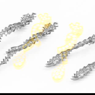 1.66 ctw Diamond Designer Earrings 18K Yellow Gold: 1.66 ctw Diamond Designer Earrings 18K Yellow Gold 1.66 ctw Diamond Designer Earrings 18K Yellow Gold Designer Brand Luxury Jewelrymade in the USA Suggested Retail Price: $6300 Item: Diamond StudTotal