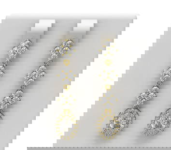 3.84 ctw Oval Diamond Earrings 18K Yellow Gold: 3.84 ctw Oval Diamond Earrings 18K Yellow Gold 3.84 ctw Oval Diamond Earrings 18K Yellow Gold Designer Brand Luxury Jewelrymade in the USA Suggested Retail Price: $19750 Item: Diamond StudTotal Gem we