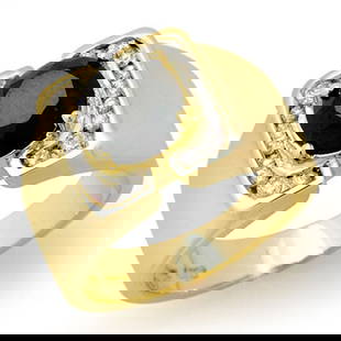 2.33 ctw VS Certified Black & White Diamond Men's Ring 10k Yellow Gold: 2.33 ctw VS Certified Black & White Diamond Men's Ring 10k Yellow Gold 2.33 ctw VS Certified Black & White Diamond Men's Ring 10k Yellow Gold Designer Brand Luxury Jewelrymade in the USA Suggested Ret