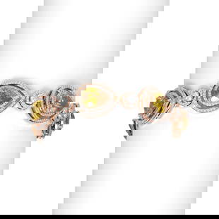 26.64 ctw Canary Citrine & Diamond Bracelet 18K Rose Gold: 26.64 ctw Canary Citrine & Diamond Bracelet 18K Rose Gold 26.64 ctw Canary Citrine & Diamond Bracelet 18K Rose Gold Designer Brand Luxury Jewelrymade in the USA Suggested Retail Price: $33650 Item: Ci
