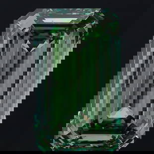 Loose Diamond - EMERALD 10.06ct Fancy Vivid Green VS2: Loose Diamond - EMERALD 10.06ct Fancy Vivid Green VS2 Source: This is a real non-mined Diamond that has been grown in a lab Shape: EMERALD Carats: 10.06 Color: Fancy Vivid Green Certification: IGI Vid