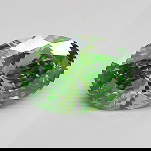 Loose Diamond - OVAL 1.11ct Fancy Vivid Green VVS2: Loose Diamond - OVAL 1.11ct Fancy Vivid Green VVS2 Source: This is a real non-mined Diamond that has been grown in a lab Shape: OVAL Carats: 1.11 Color: Fancy Vivid Green Certification: IGI Video: