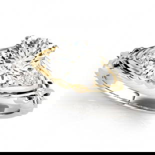 1.35 ctw Certified VS/SI Diamond Solitaire Ring 18k 2Tone Gold: 1.35 ctw Certified VS/SI Diamond Solitaire Ring 18k 2Tone Gold 1.35 ctw Certified VS/SI Diamond Solitaire Ring 18k White & Yellow Gold Designer Brand Luxury Jewelrymade in the USA Suggested Retail Pri