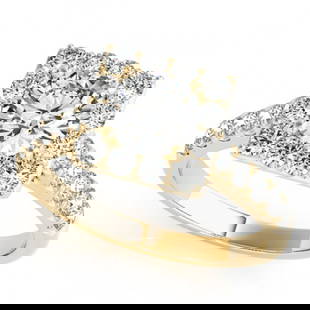 2.5 ctw Certified VS/SI Diamond Halo Ring 18k Yellow Gold: 2.5 ctw Certified VS/SI Diamond Halo Ring 18k Yellow Gold 2.5 ctw Certified VS/SI Diamond Halo Ring 18k Yellow Gold Designer Brand Luxury Jewelrymade in the USA Suggested Retail Price: $39950 .Item: D